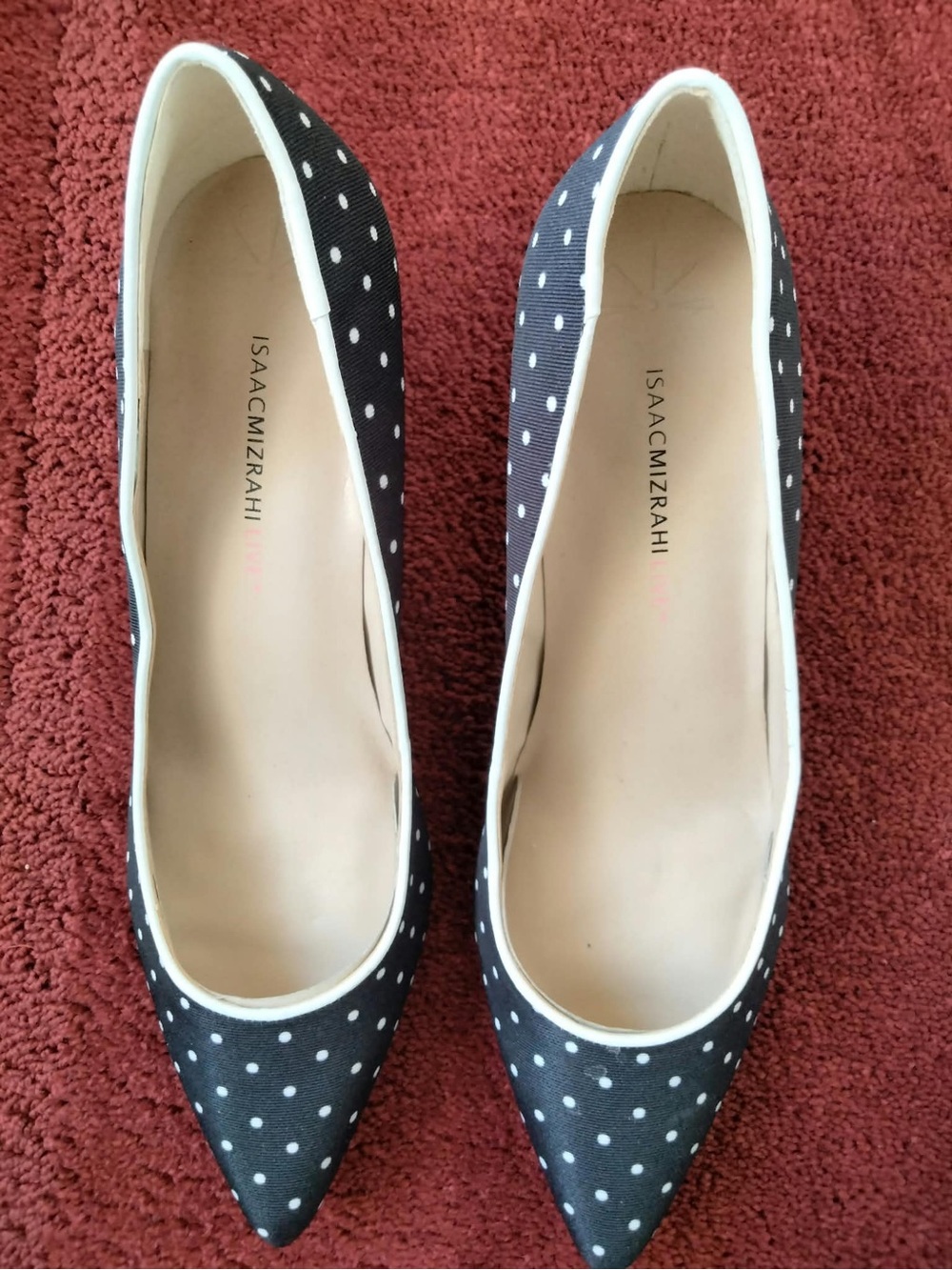Isaac Mizrahi Black Polka Dot Pointed Toe Flats